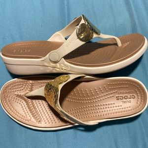 Crocs Women's Sanrah Embellished Wedge Sandals